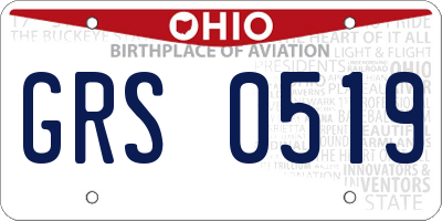 OH license plate GRS0519