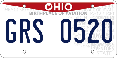 OH license plate GRS0520