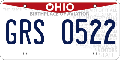 OH license plate GRS0522