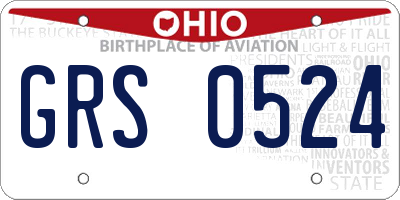 OH license plate GRS0524