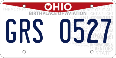 OH license plate GRS0527