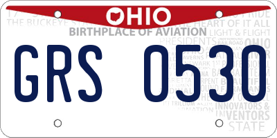 OH license plate GRS0530