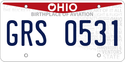 OH license plate GRS0531