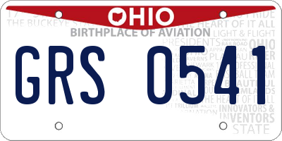 OH license plate GRS0541