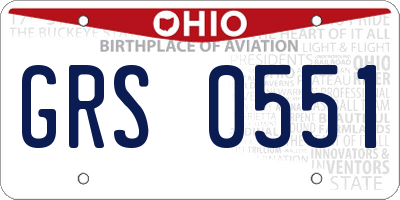 OH license plate GRS0551