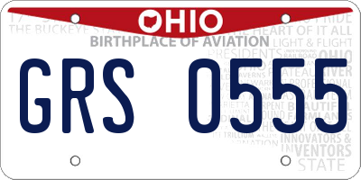 OH license plate GRS0555