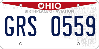 OH license plate GRS0559