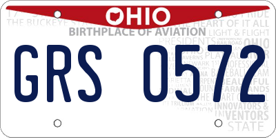 OH license plate GRS0572