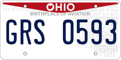 OH license plate GRS0593