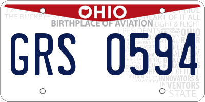 OH license plate GRS0594