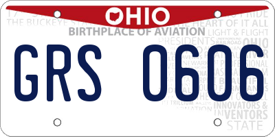 OH license plate GRS0606