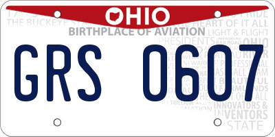 OH license plate GRS0607