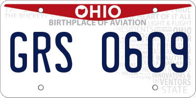 OH license plate GRS0609
