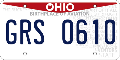 OH license plate GRS0610