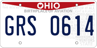 OH license plate GRS0614