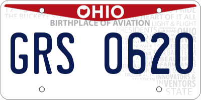 OH license plate GRS0620