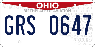 OH license plate GRS0647