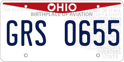 OH license plate GRS0655