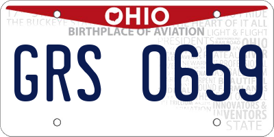 OH license plate GRS0659
