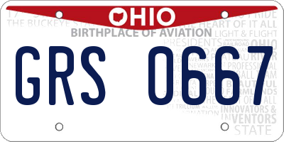 OH license plate GRS0667