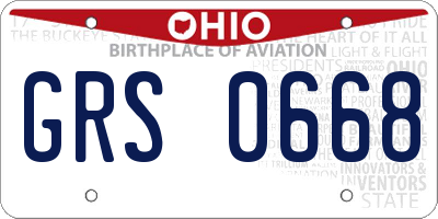 OH license plate GRS0668