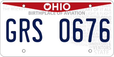 OH license plate GRS0676