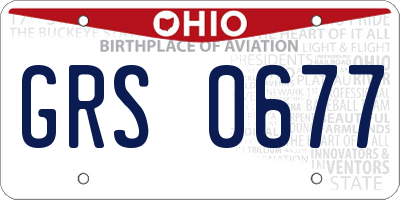 OH license plate GRS0677