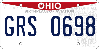 OH license plate GRS0698
