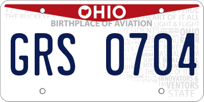 OH license plate GRS0704