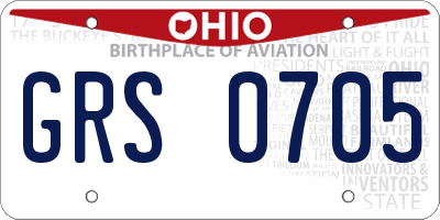OH license plate GRS0705