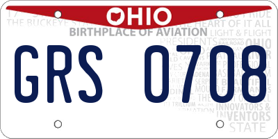 OH license plate GRS0708