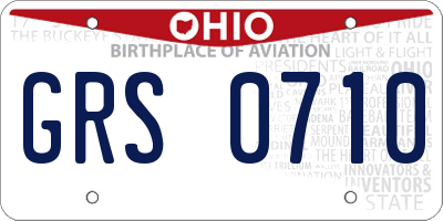 OH license plate GRS0710
