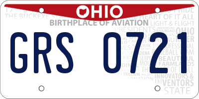 OH license plate GRS0721