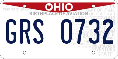 OH license plate GRS0732