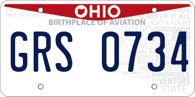 OH license plate GRS0734