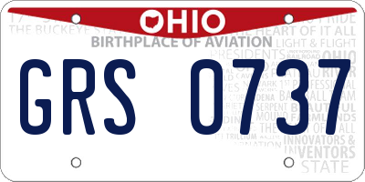OH license plate GRS0737