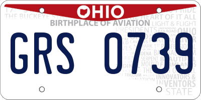 OH license plate GRS0739