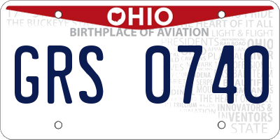 OH license plate GRS0740