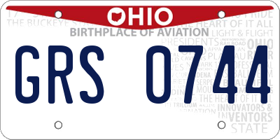 OH license plate GRS0744