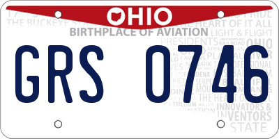 OH license plate GRS0746