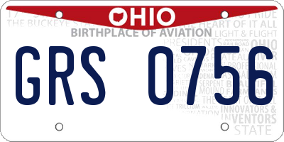 OH license plate GRS0756