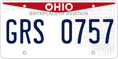 OH license plate GRS0757