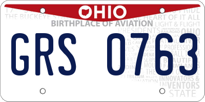 OH license plate GRS0763
