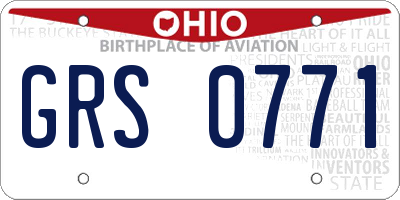 OH license plate GRS0771