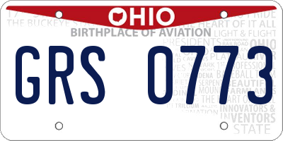 OH license plate GRS0773
