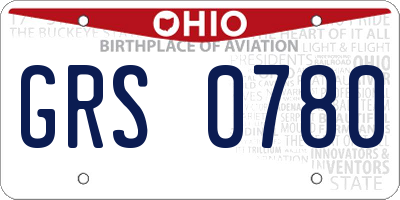 OH license plate GRS0780