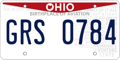 OH license plate GRS0784