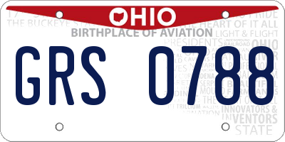 OH license plate GRS0788