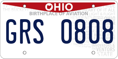 OH license plate GRS0808