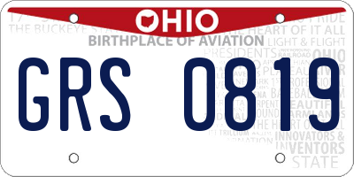 OH license plate GRS0819